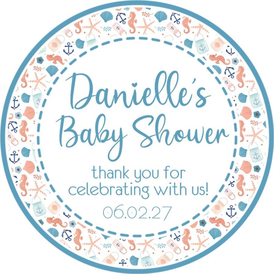 Gender Neutral Nautical Baby Shower Stickers Or Favor Tags