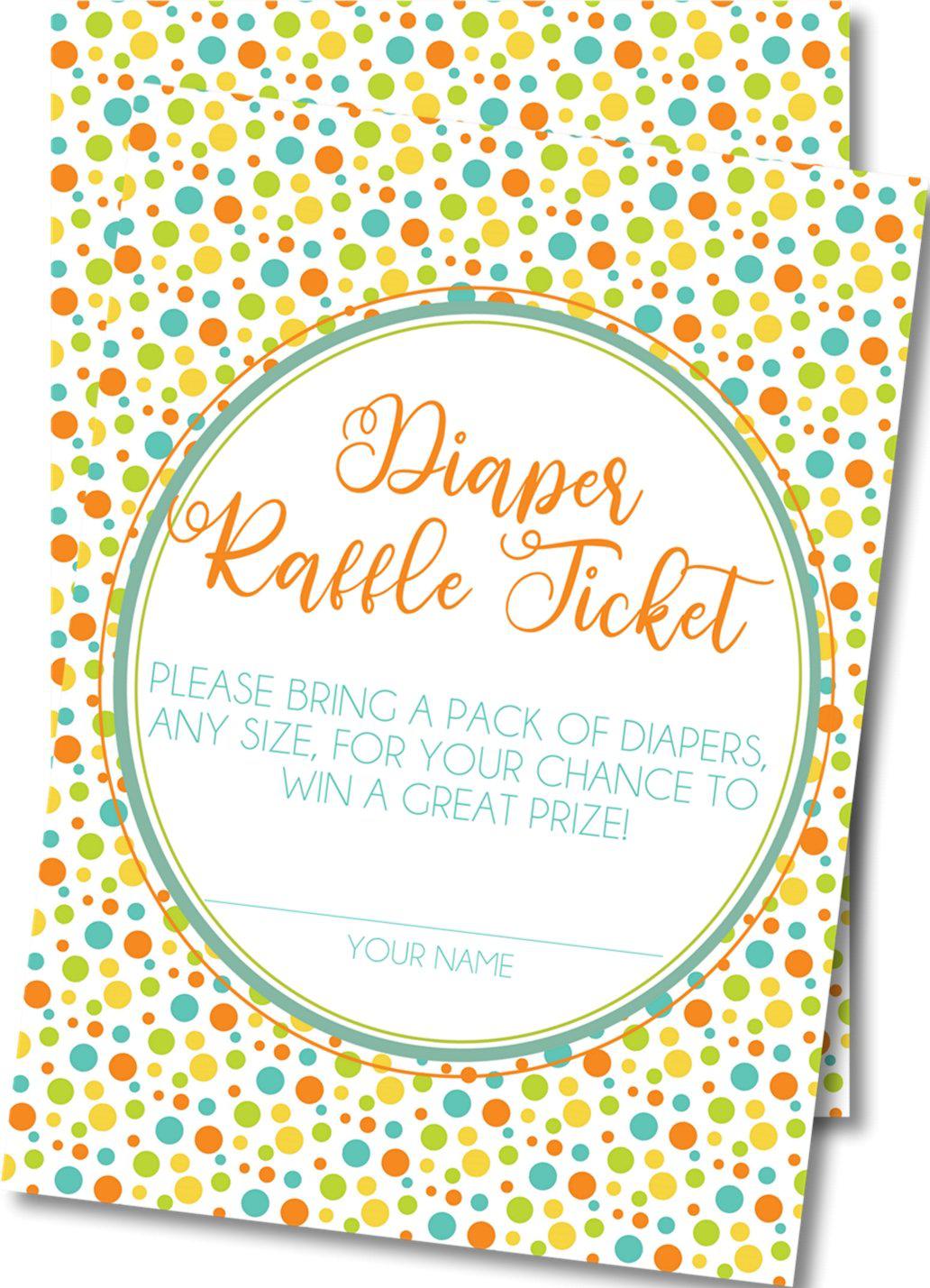 Gender Neutral Polka Dot Diaper Raffle Tickets