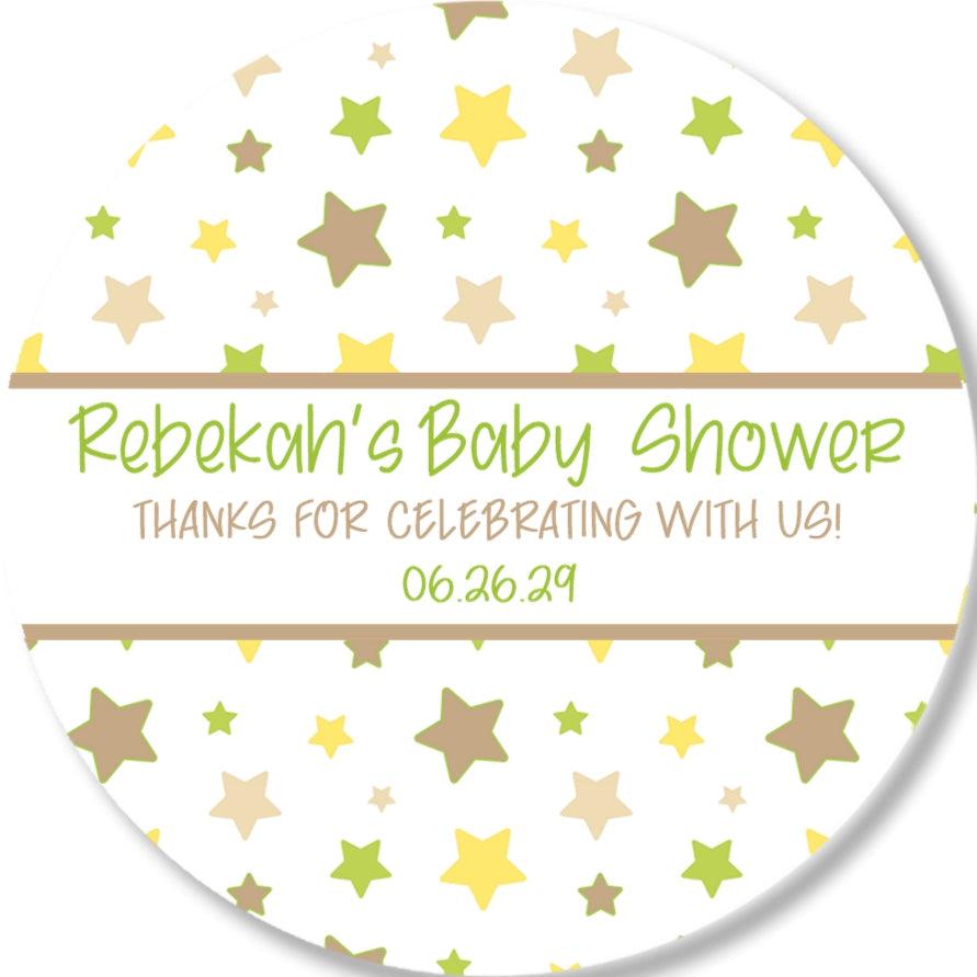 Gender Neutral Twinkle Little Star Baby Shower Stickers Or Favor Tags