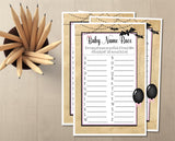Girl baby shower name race Halloween theme