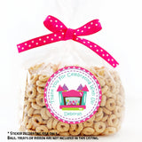 Girl bounce house sticker with fun castle design