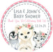 Girls Arctic Animals Baby Shower Stickers Or Favor Tags