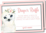 Girls Arctic Animals Diaper Raffle Tickets