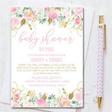 Girls Baby Shower By Mail Invitations