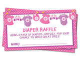 Girls Clothesline Diaper Raffle Tickets