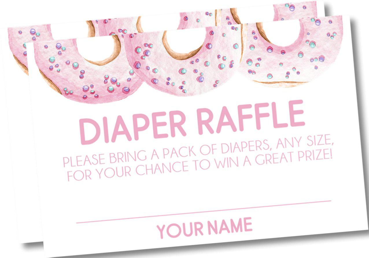 Girls Donut Diaper Raffle Tickets