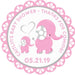 Girls Elephant Baby Shower Stickers
