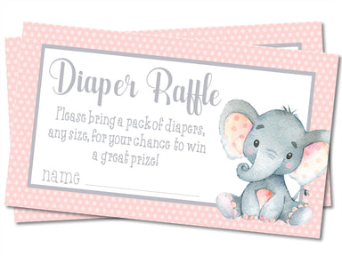 Girls Elephant Diaper Raffle Tickets