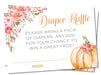 Girls Fall Pumpkin Diaper Raffle Tickets