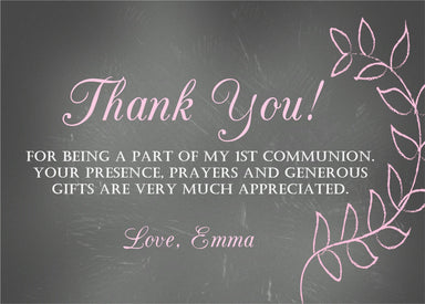 Girls First Communion Thank You Cards