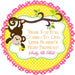 Girls Jungle Monkey Birthday Party Stickers Or Favor Tags