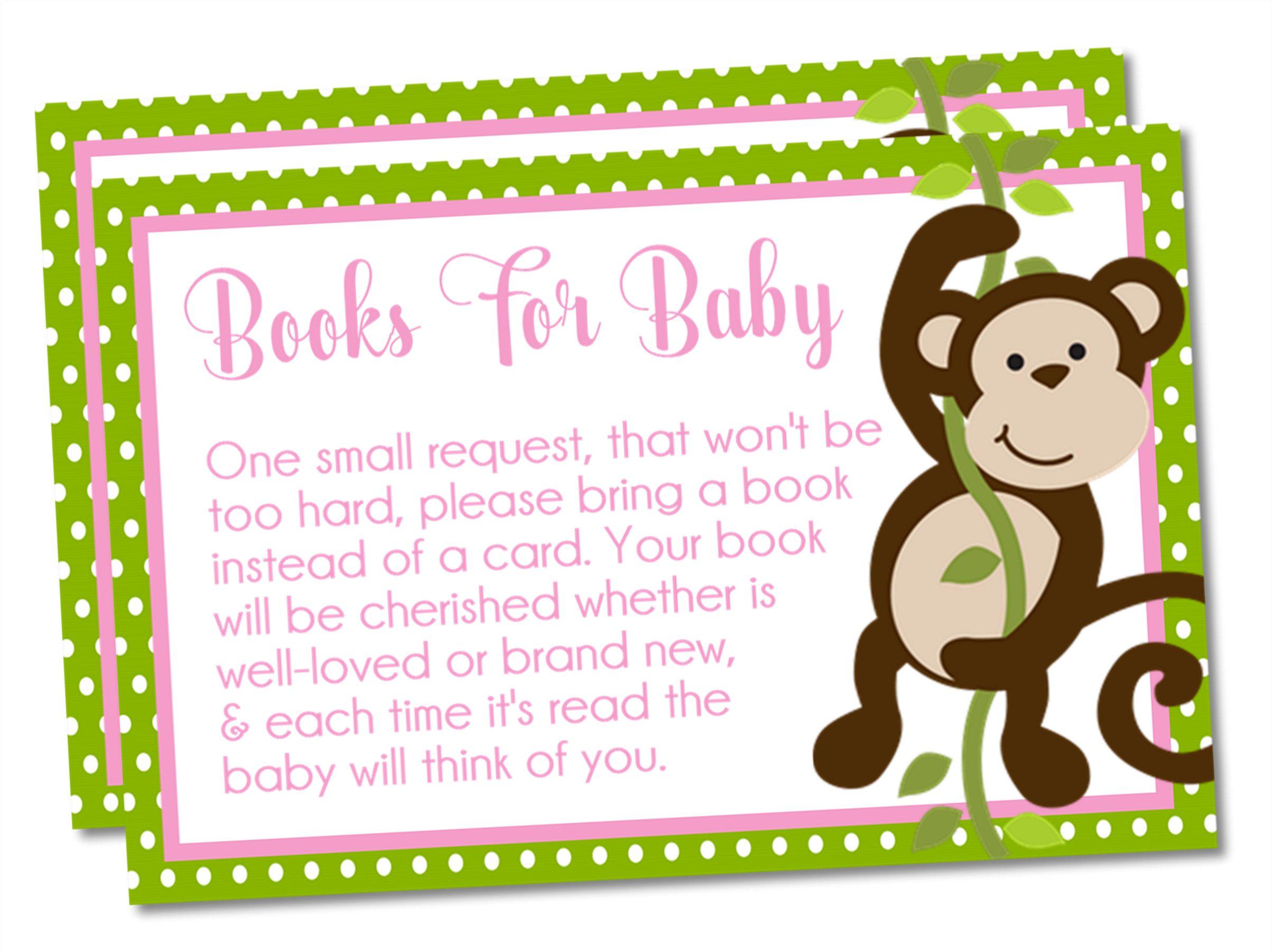 Girls Jungle Monkey Book Request Cards
