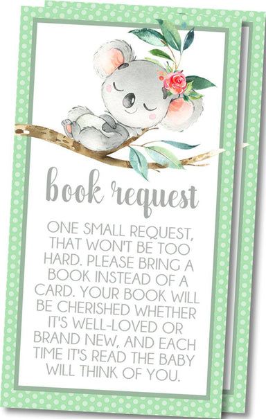 Girls Koala Book Request Cards