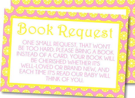 Girls Lemon Book Request Cards