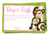 Girls Monkey Diaper Raffle Tickets
