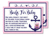 Girls Nautical Anchor Book Request Cards