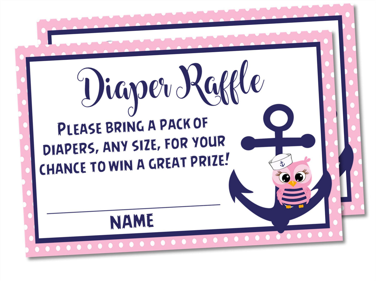 Girls Nautical Anchor Diaper Raffle Tickets — Party Beautifully Girls Nautical Anchor Diaper Raffle Tickets — Party Beautifully