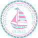 Girls Nautical Sailboat Baby Shower Stickers