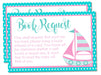 Girls Nautical Sailboat Book Request Cards