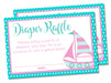 Girls Nautical Sailboat Diaper Raffle Tickets