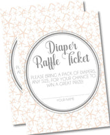 Girls Peach Starfish Diaper Raffle Tickets