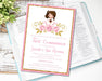 Girls Pink And Gold First Communion Invitations