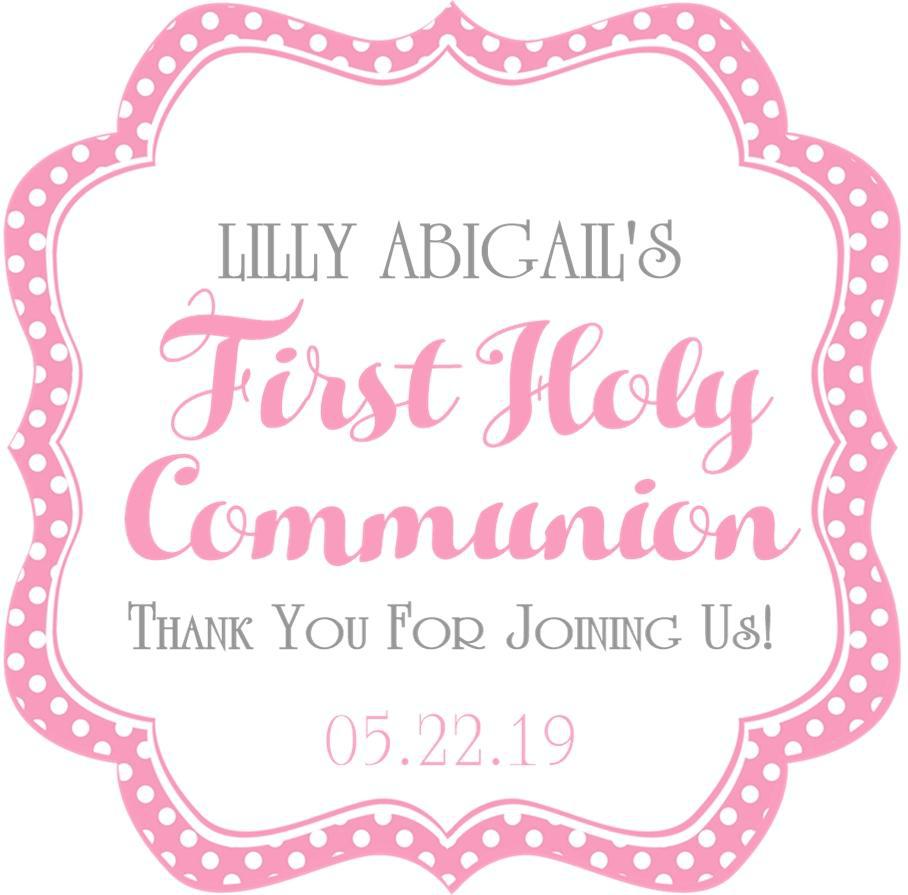 Girls Pink Holy Communion Invitations