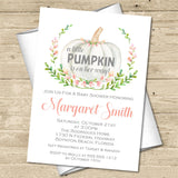 Girls Pink Little Pumpkin Baby Shower Invitations