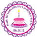 Girls Pink & Purple 1st Birthday Party Stickers