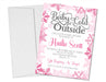 Girls Pink Winter Snowflake Baby Shower Invitations