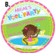 Girls Pool Birthday Party Stickers or Favor Tags