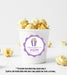 Girls Purple Popcorn Baby Shower Stickers