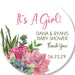 Girls Succulent Baby Shower Stickers Or Favor Tags