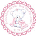 Girls Teddy Bear Baby Shower Stickers