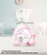 pink teddy bear baby shower sticker