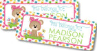Girls Teddy Bear Back To School Supply Name Labels