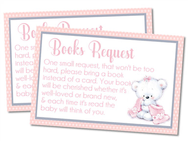 Girls Teddy Bear Book Request Cards