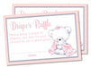 Girls Teddy Bear Diaper Raffle Tickets