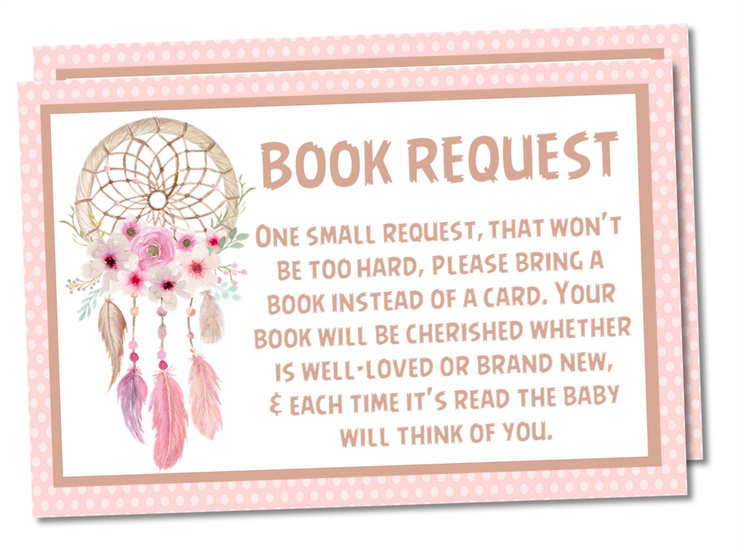Girls Tribal Dream Catcher Book Request Cards