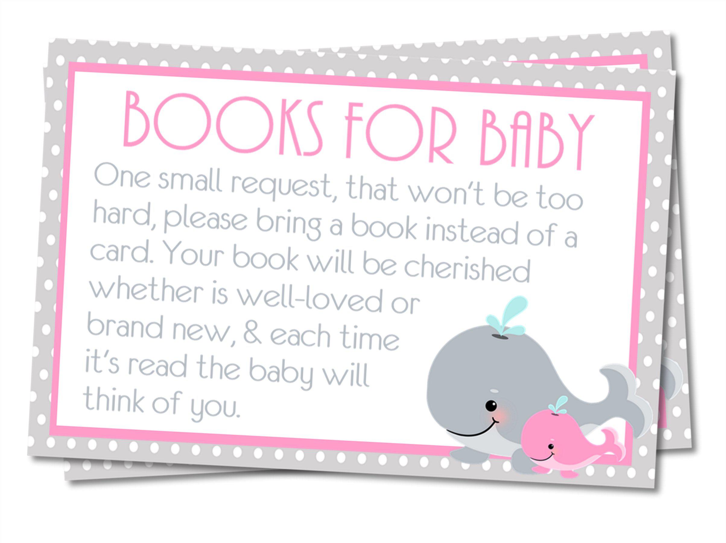 Girls Whale Book Request Cards