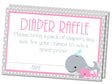 Girls Whale Diaper Raffle Tickets