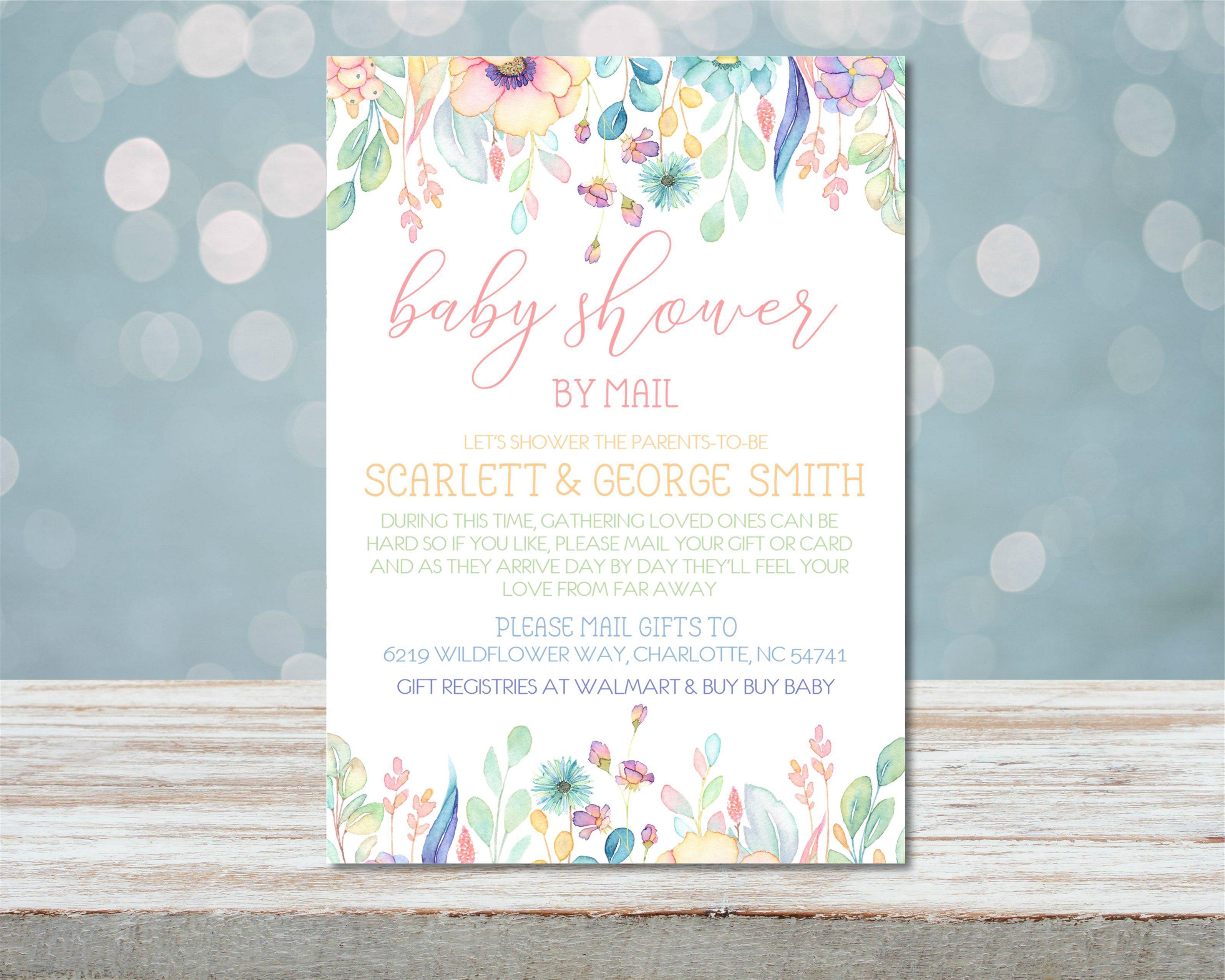 Girls Wildflower Baby Shower By Mail Invitations