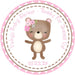 Girls Woodland Bear Baby Shower Stickers