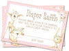 Girls Woodlands Animals Diaper Raffle Tickets