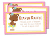 Girls Woodlands Bear Diaper Raffle Tickets