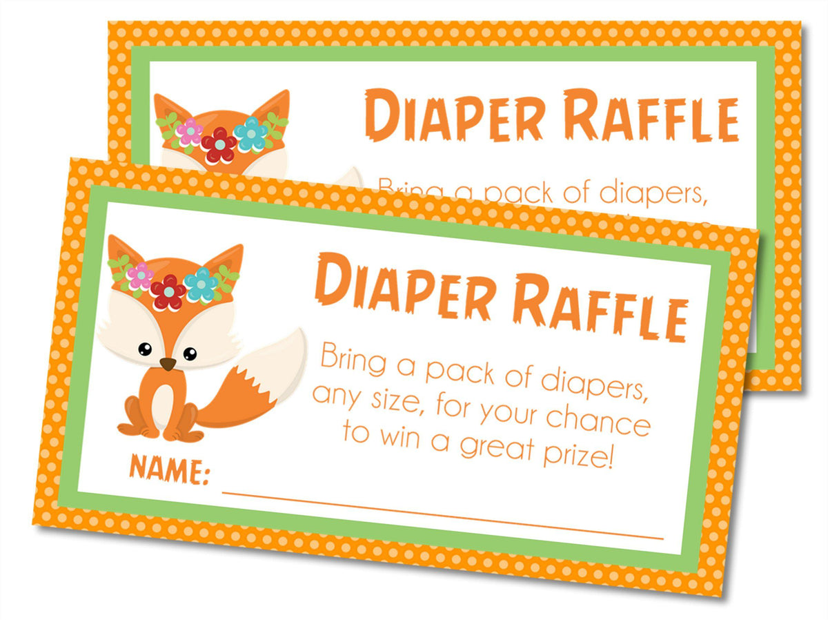 Free Printable Diaper Raffle Tickets Fox
