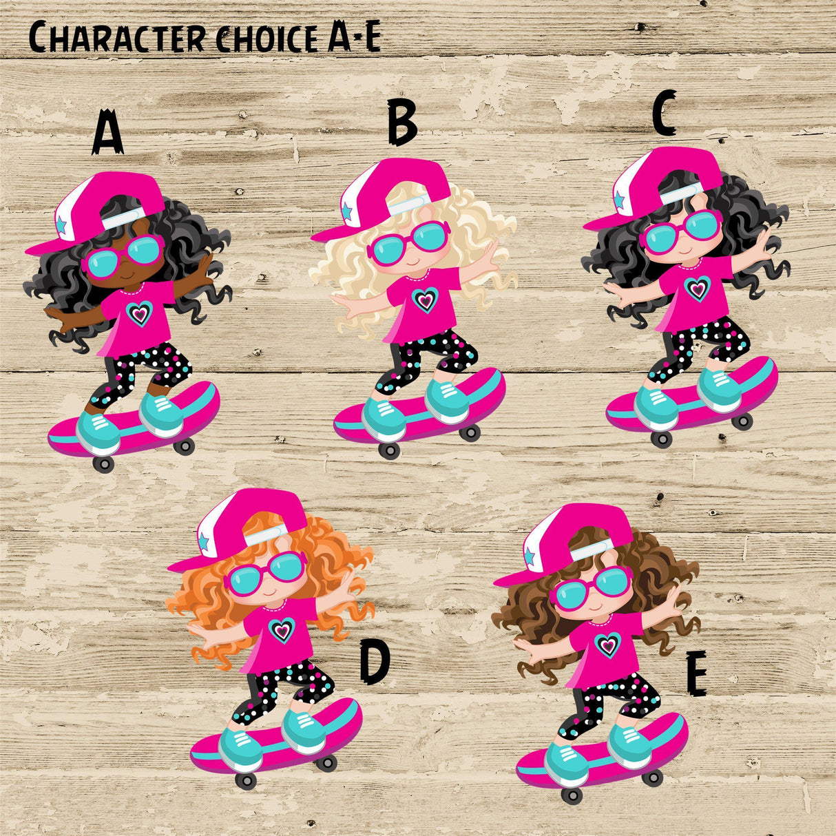 Girls Skateboard characters