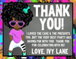 Girls hip hop birthday thank you cards