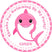 Girls pink baby shark birthday sticker cute shark design