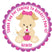 Girls puppy themed cupcake sticker design